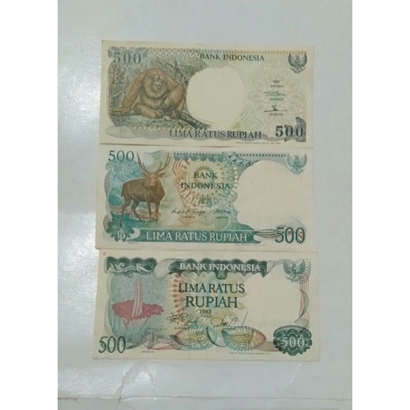 set uang Kuno 500 rupiah beda generasi