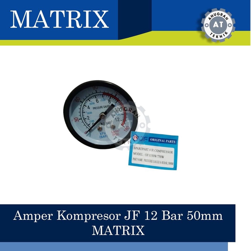 Presure Gauge 50 mm Amper Kompresor Pengukur Kompresor