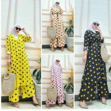 SETELAN LONG TUNIK CELANA KULOT POLKA BY GLADYS