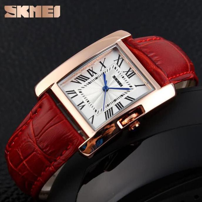 JAM TANGAN WANITA CEWEK ORIGINAL ANTI AIR MURAH KULIT KOTAK SKMEI