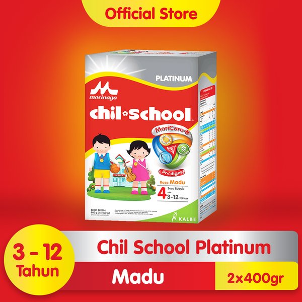 Morinaga CHIL SCHOOL PLATINUM 4 Cokelat/Vanilla/Madu 800gr CHILSCHOOL