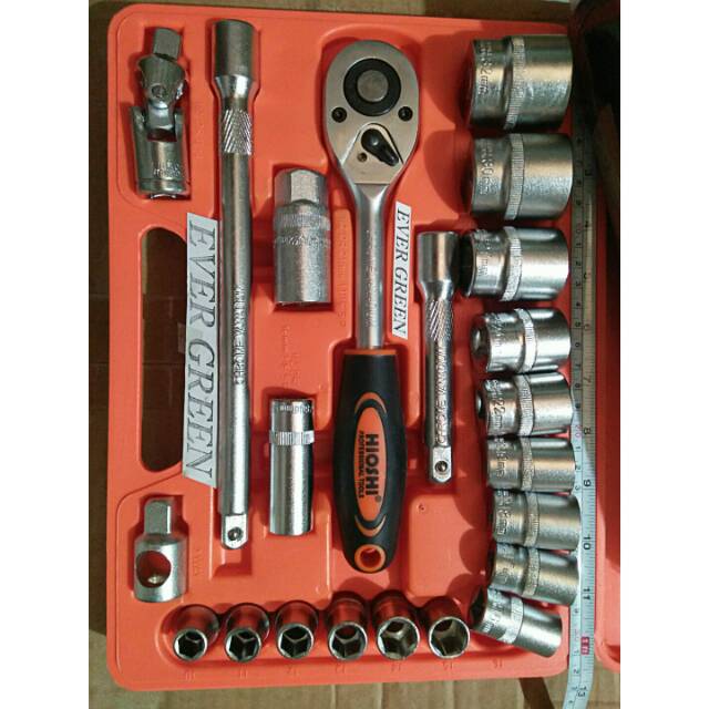 Kunci Sok set Besar SERBAGUNA Box Besar . Stang Rachet Mata Kunci Sok Busi Sleding Extension Bar