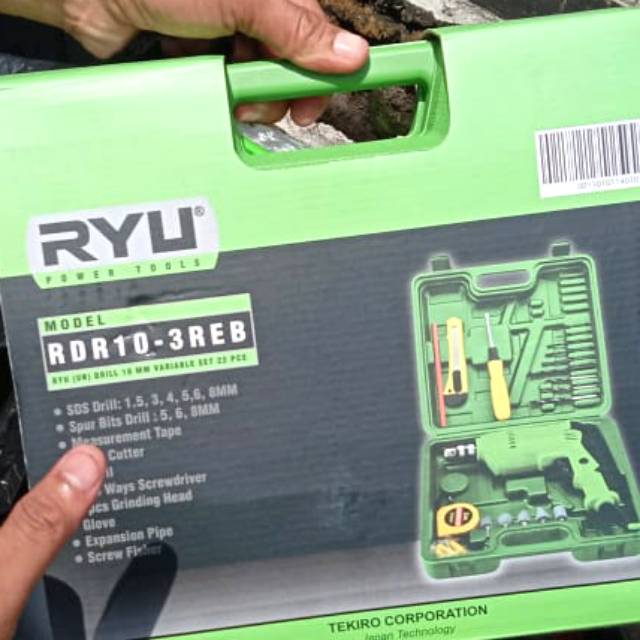 Mesin Bor Ryu 10mm Koper Set