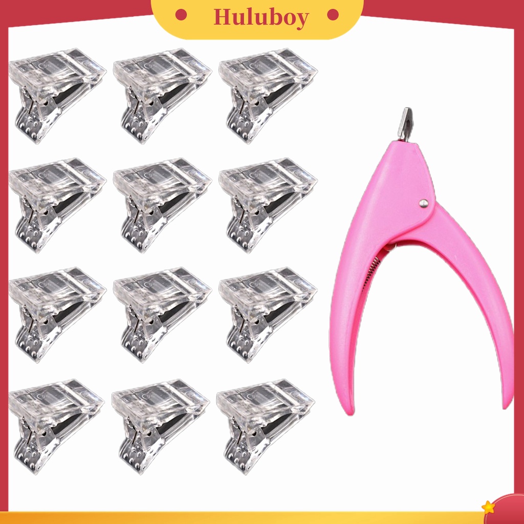 Huluboy Huluboy♡ Klip Penjepit Extension Kuku Palsu Bahan ABS Dapat Digunakan Kembali