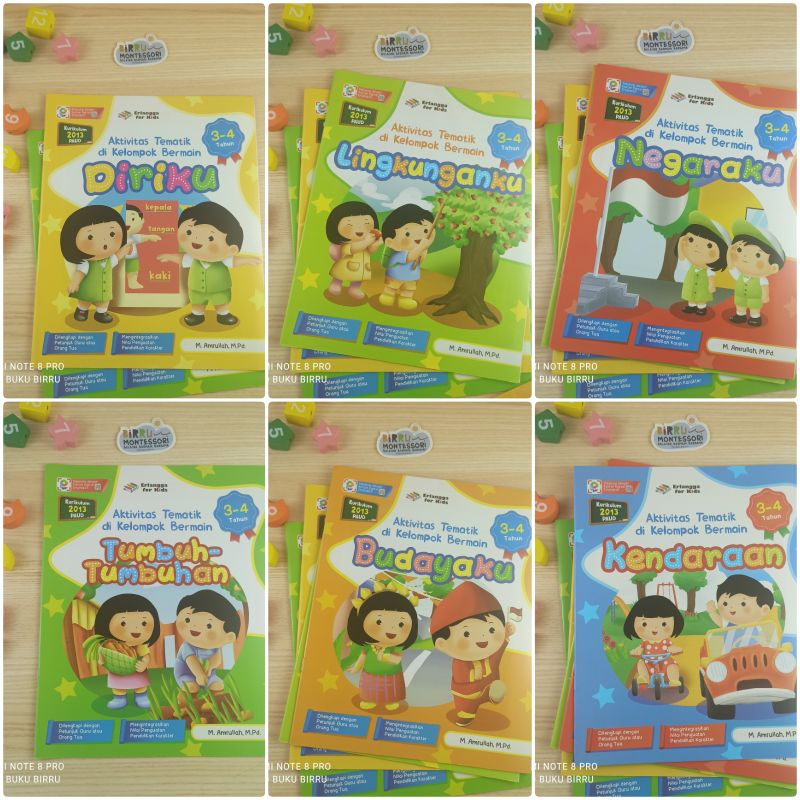 aktivitas tematik di kelompok bermain / buku paud Erlangga