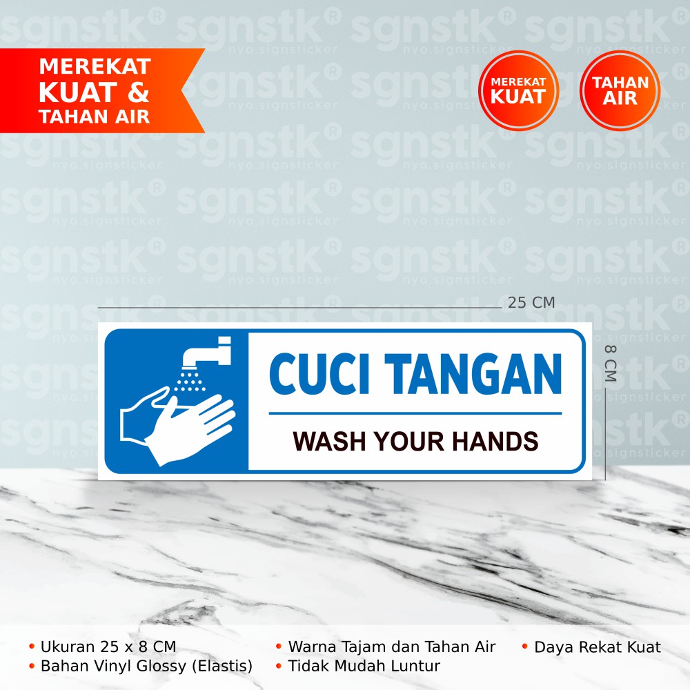 

STICKER STIKER CUCI TANGAN 25 x 8 CM BAHAN KUAT