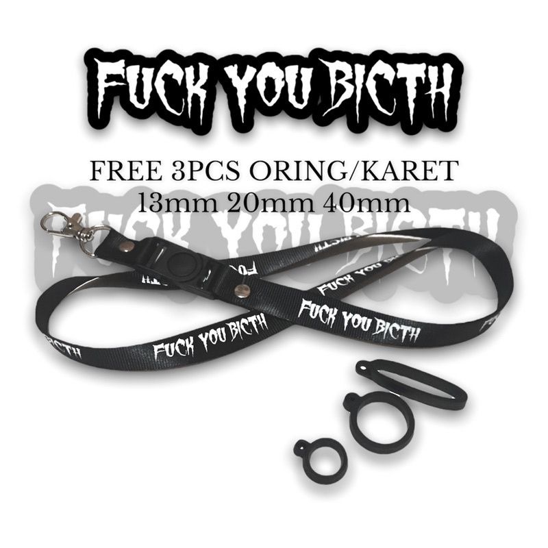 

Lanyard FUCK YOU BITCH tali lanyard DISTRO gantungan kunci name tag id card kartu nama / tali lanyard gantungan leher