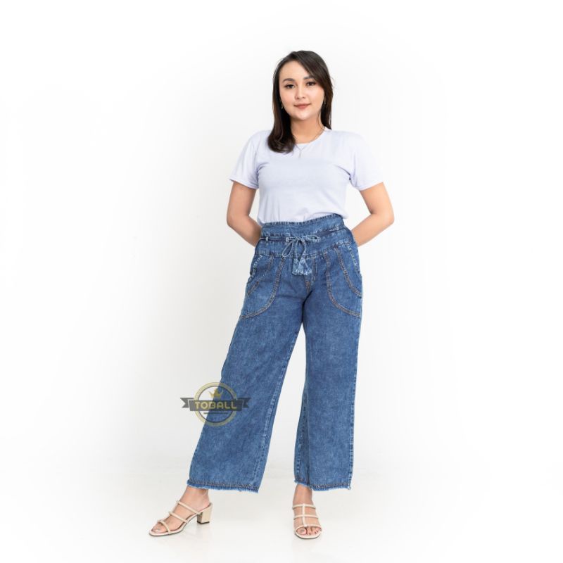 Kulot Jeans, Celana Panjang Wanita , Celana jeans Dewasa 3920