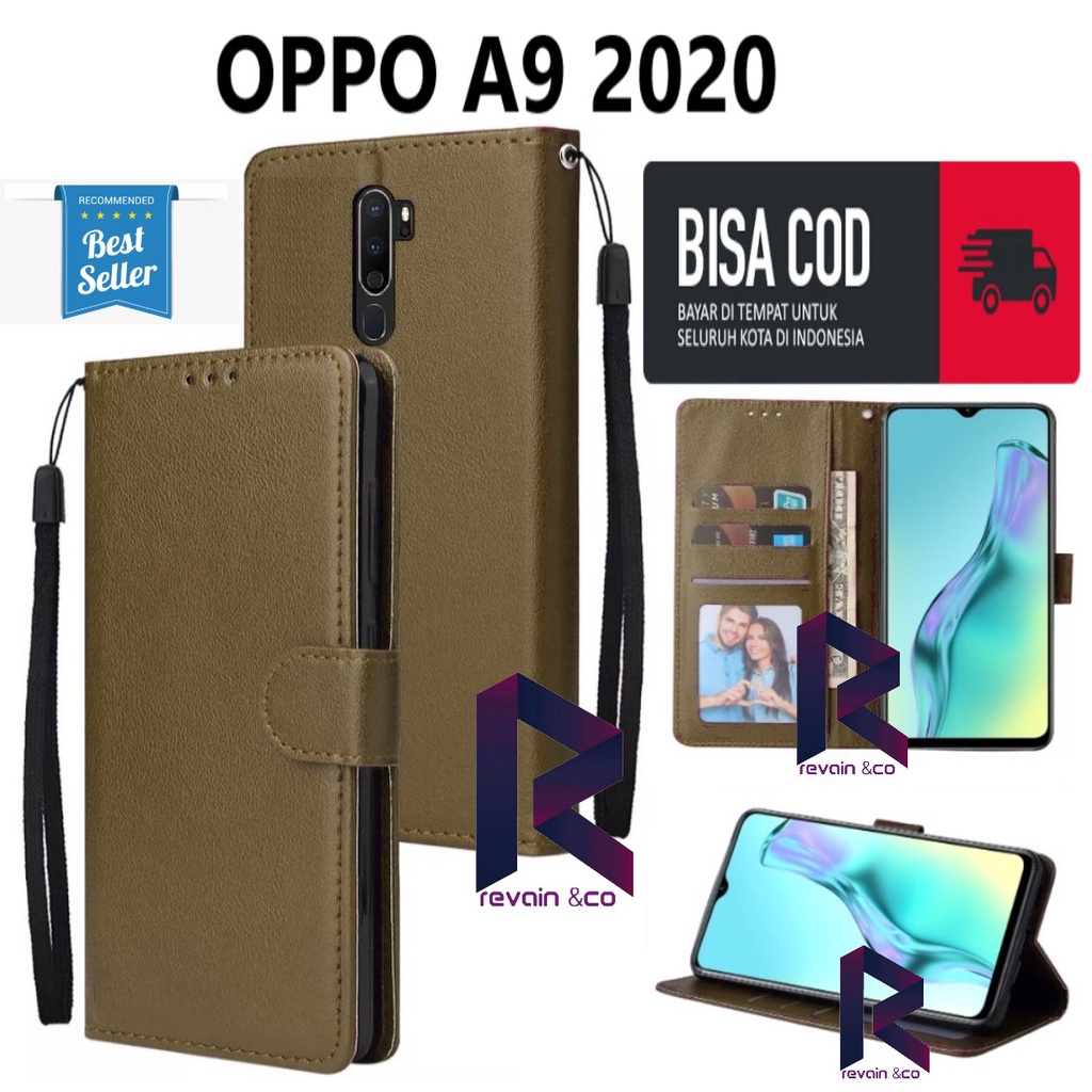 CASE DOMPET OPPO A9 2020 FLIP WALLET LEATHER KULIT PREMIUM SARUNG BUKA TUTUP FLIP CASE OPPO A9 2020