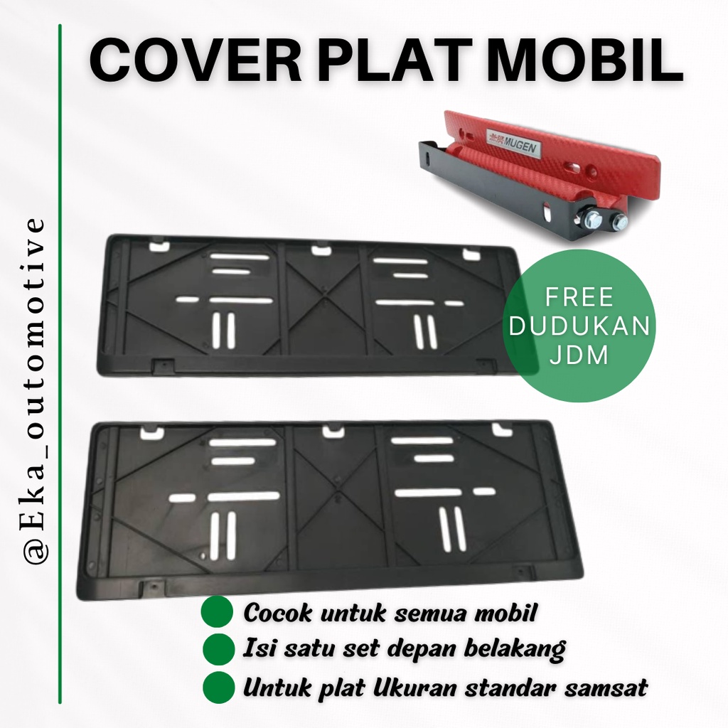 Cover plat mobil dengan dudukan model JDM