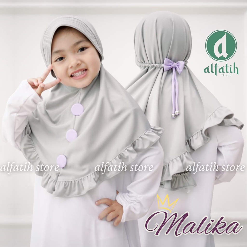 ALFATIH STORE / Hijab Anak Malika Jersey / variasi kancing depan / Jilbab anak murah