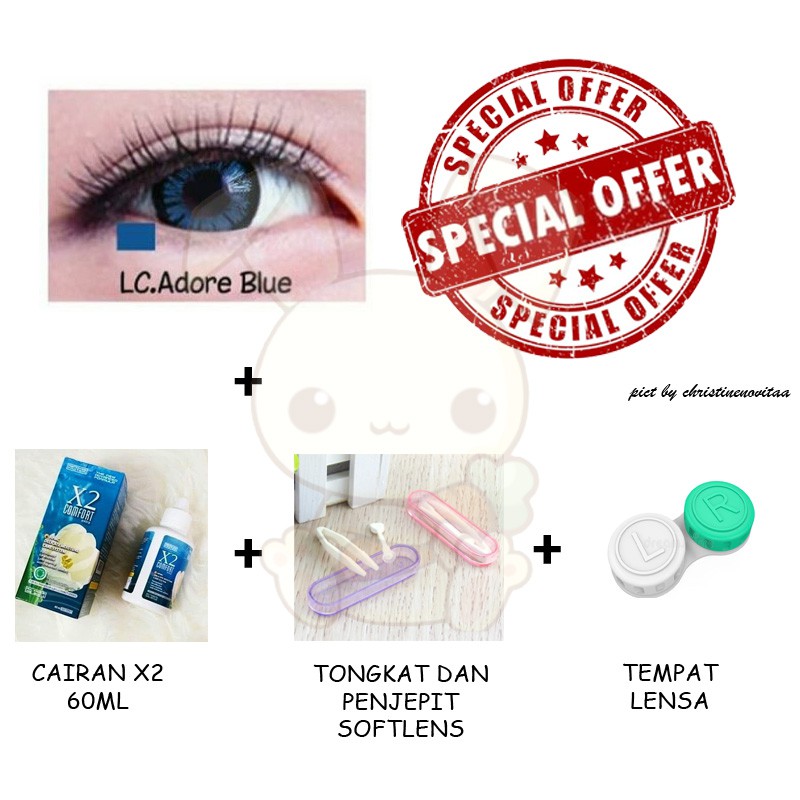 Softlens LIVING COLOR ADORE 14.4mm - Normal - Paket Softlens Pemula