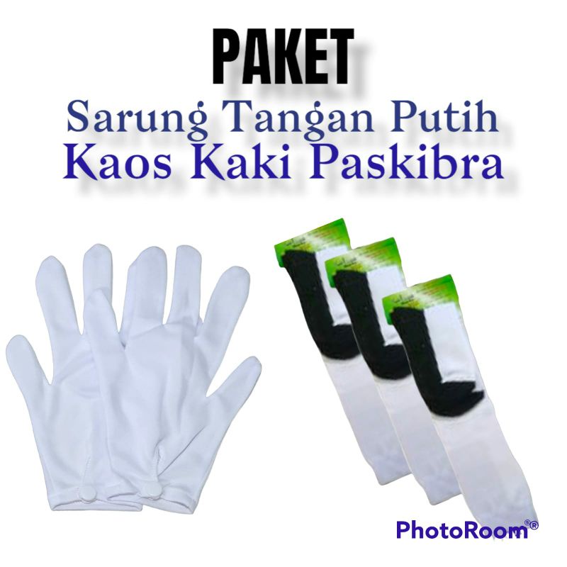 Sarung Tangan Putih Polos Paskibra Pria Wanita Dan Kaos Kaki Putih Polos Panjang Selutut