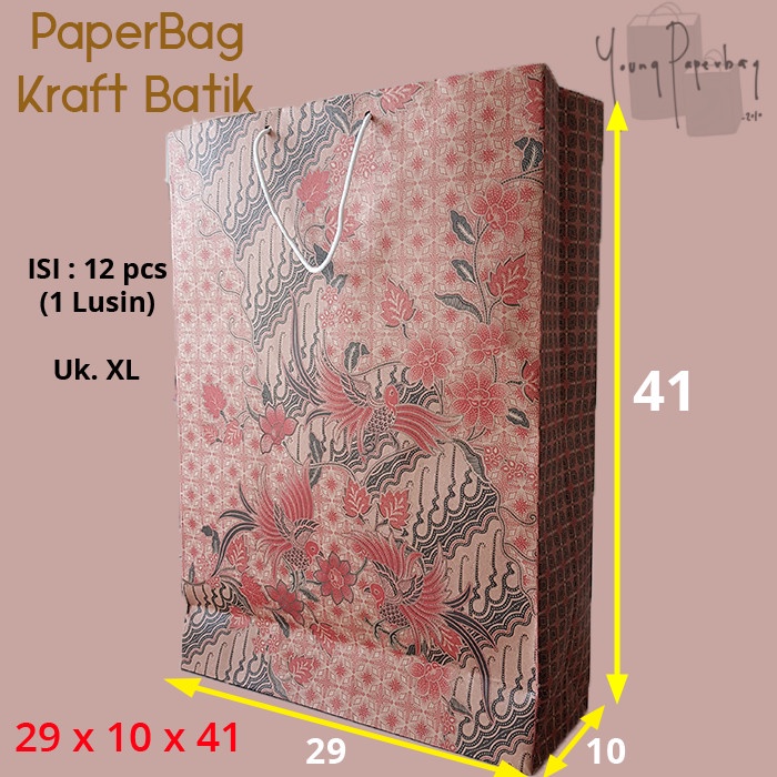 

Ginger- Paper Bag / Tas Kertas Batik motif Burung MurMer (1 lsn) - XL