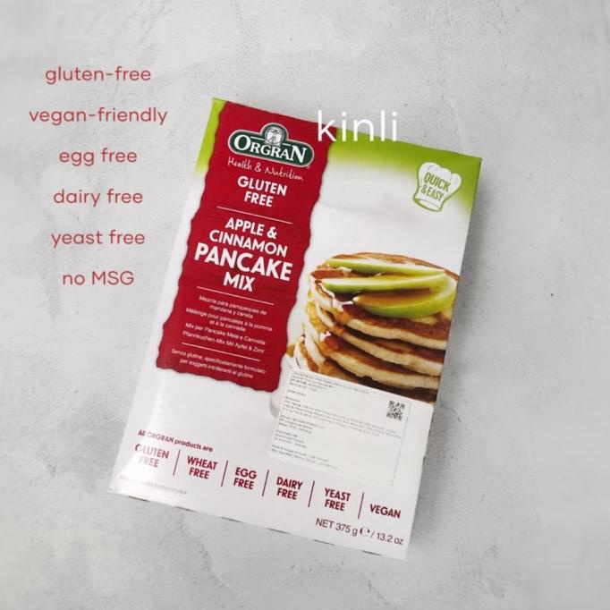 

orgran apple and cinnamon pancakes mix vegan gluten free 375gr