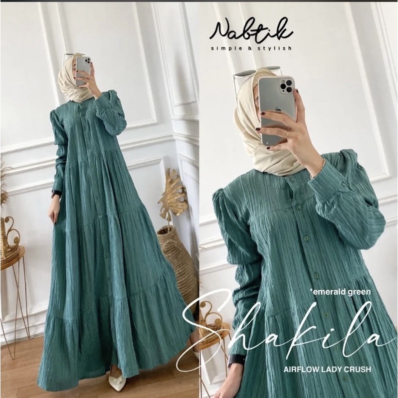 GAMIS GISKA LIO SYAHIRA AIRFLOW LADY CRUSH DRESS WANITA CIKA ZULFA CERIS BAVIN SHAKILA DRES MUSLIM