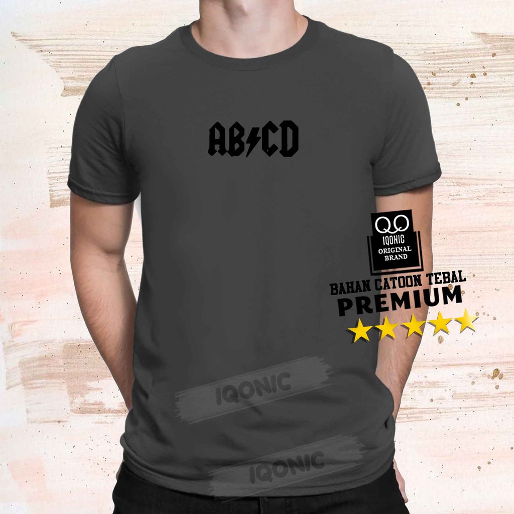 Brother Store Kaos Distro Pria - KAOS COWOK -  Abcd Text Hitam Premium