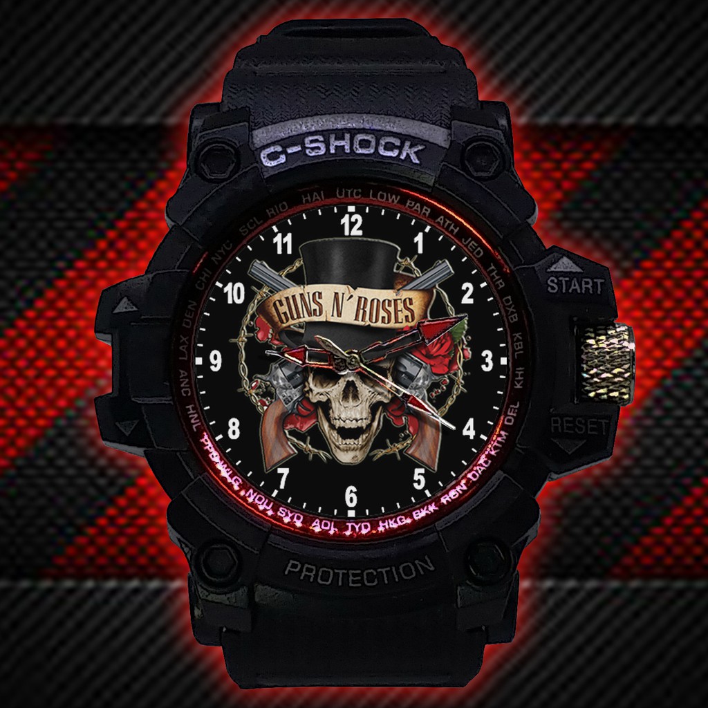 (ISTIMEWA BOSSQUE) JAM TANGAN GUNS N' ROSES LIST MERAH - EXCLUSIVE 5