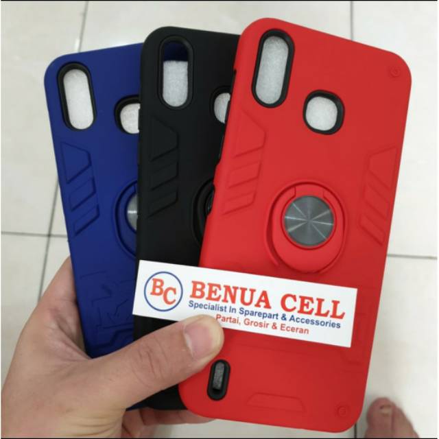 CASE INFINIX SMART 4 - HARDCASE RING CARBON THUNDER INFINIX SMART 4