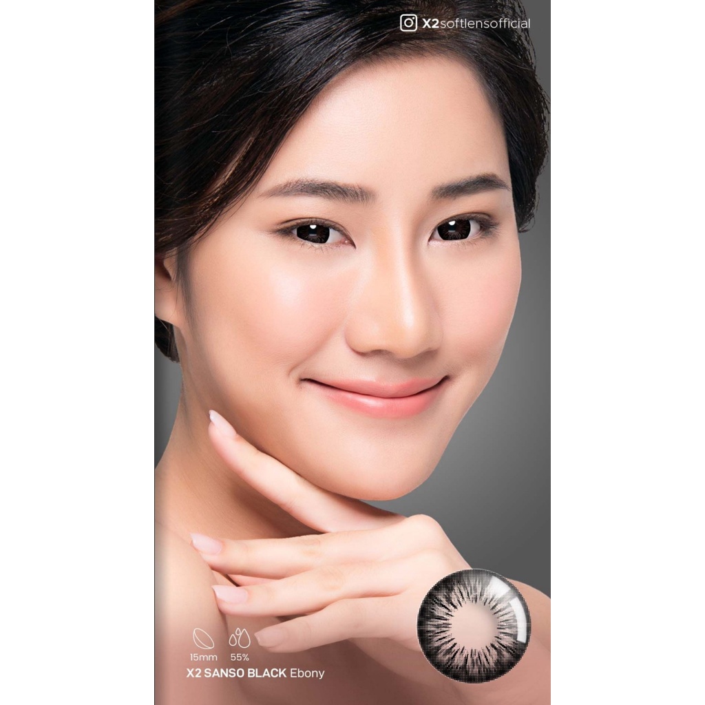 Softlens X2 Sanso Black / Softlens Minus Tinggi / Softlens Kadar air 55%