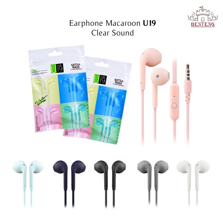 Handsfree Macaron - Headset Macaron Super Bass