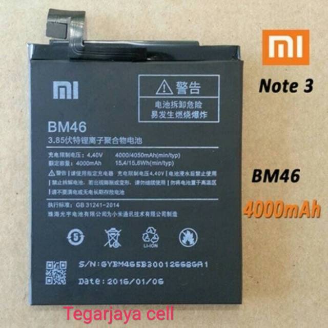 Batre hp xiaomi note3 original 100%