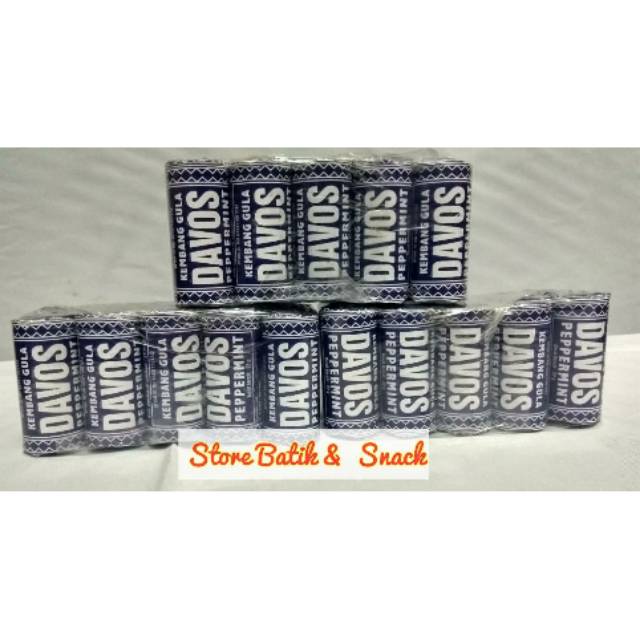 

snack Permen Davos pack (isi 10 roll)/ peppermint/permen mint