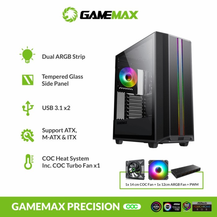 Casing komputer - PC Case Gamemax Precision E-ATX Mild Tower