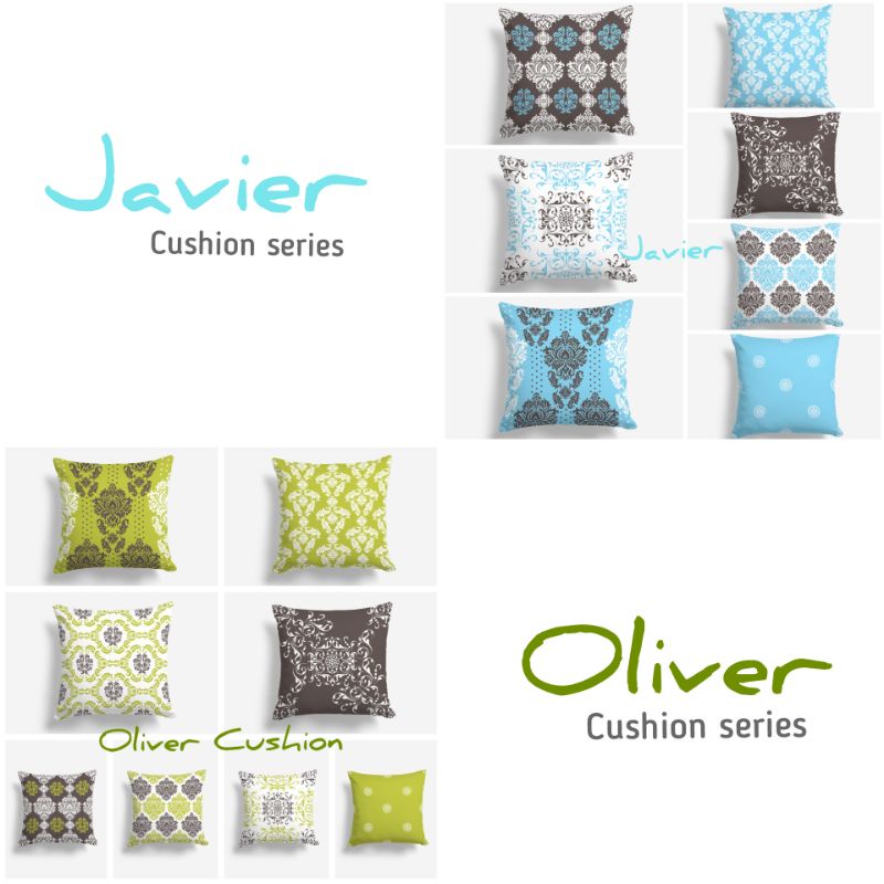 BANTAL SOFA PRINT MOTIF ABSTRAK OLIVER DAN JAVIER 40X40 CM