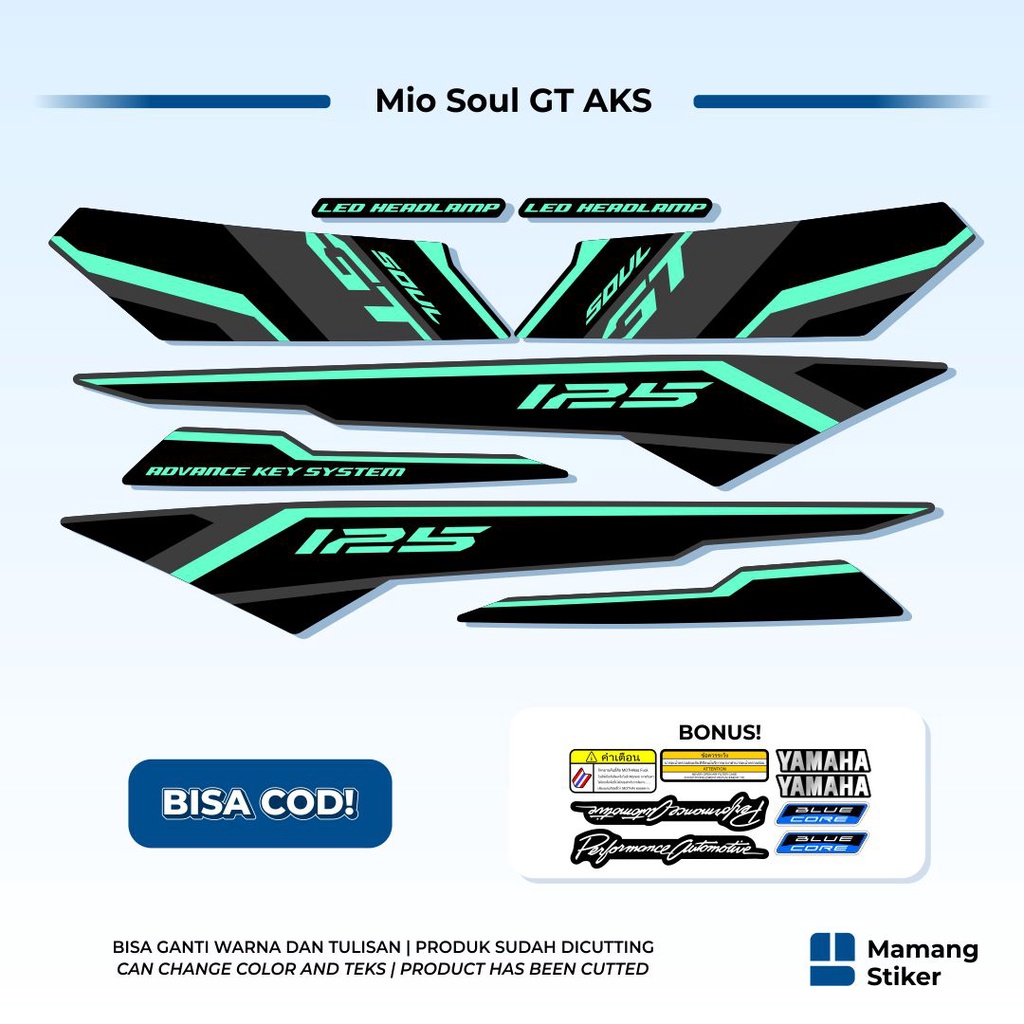 Striping Yamaha Mio Soul GT AKS 125 Variasi Original () 2015 2016 2017 2018 2019 2020 2021 LED Full 