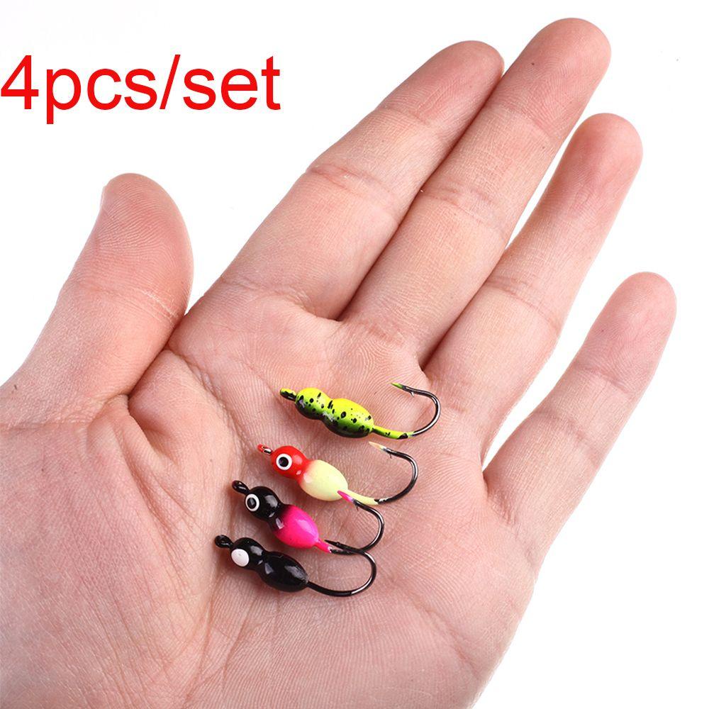 Top 4PCS/Lot Pemikat Pancing Es Kualitas Tinggi Balancer Walleye Lead Hard Hook