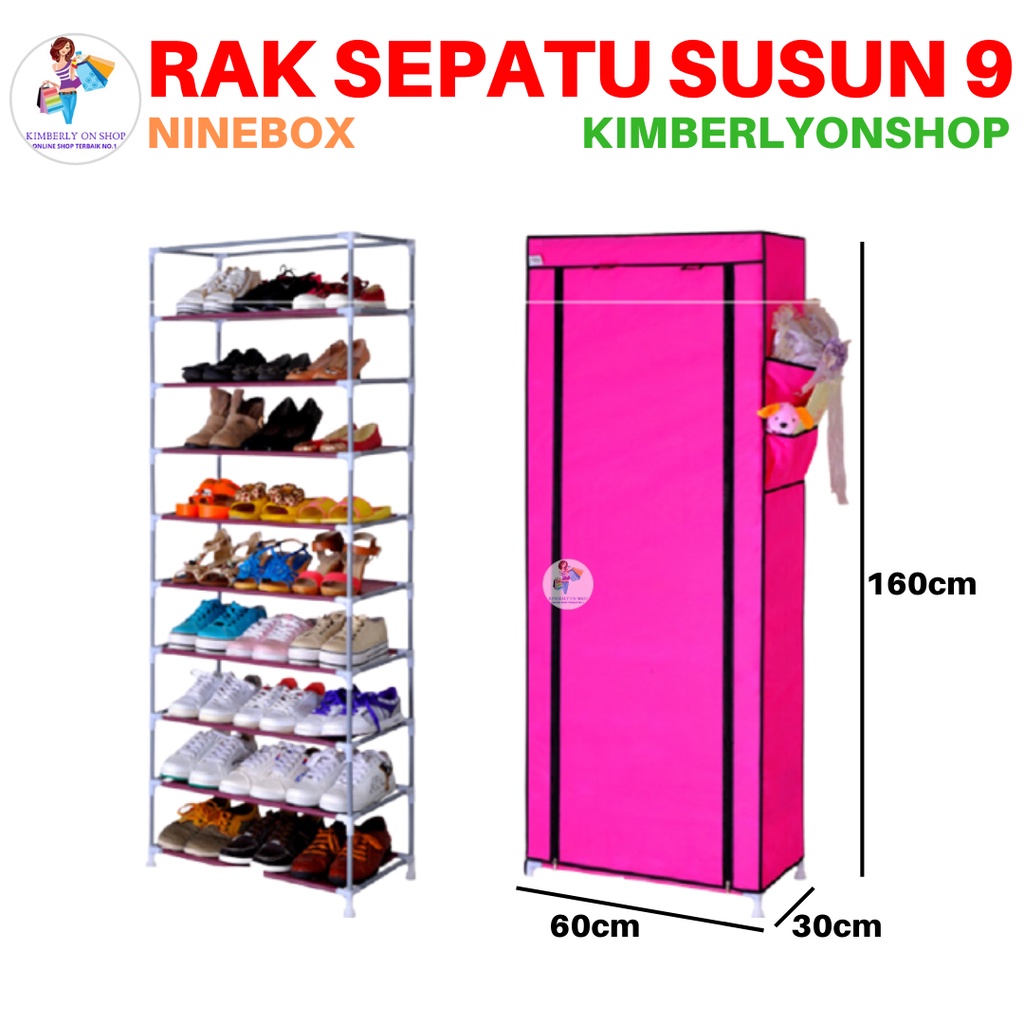 Rak Sepatu 10 Cover 9 Susun ( FREE ORKIM )