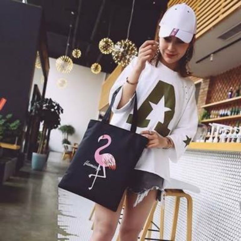 Totebag Pakai Resleting Tas Lucu Full warna