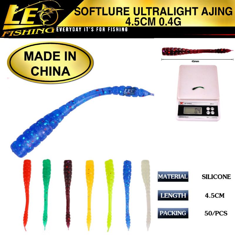 50 PCS SOFTLURE ULTRALIGHT 4.5CM 4.0G SOFT LURE AJING TERLARIS