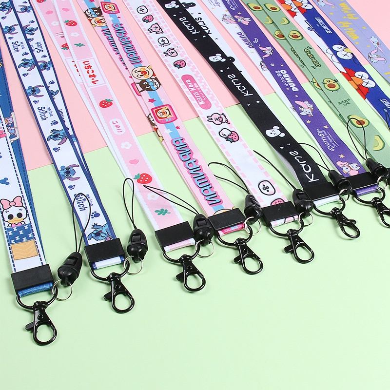 Thermal transfer lanyard kartun leher tali anti hilang lencana nama: ID card tali gantung yang dapat