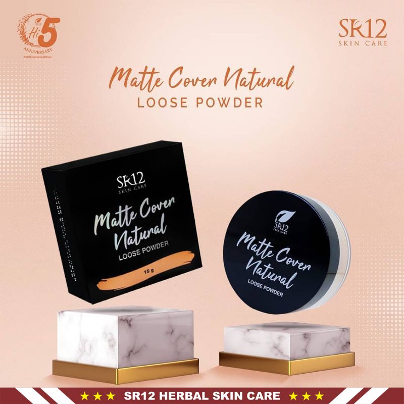 Matte Cover Natural SR12 Loose Powder | Bedak SR12 | Bedak Tabur SR12 Skincare | Kosmetik SR12