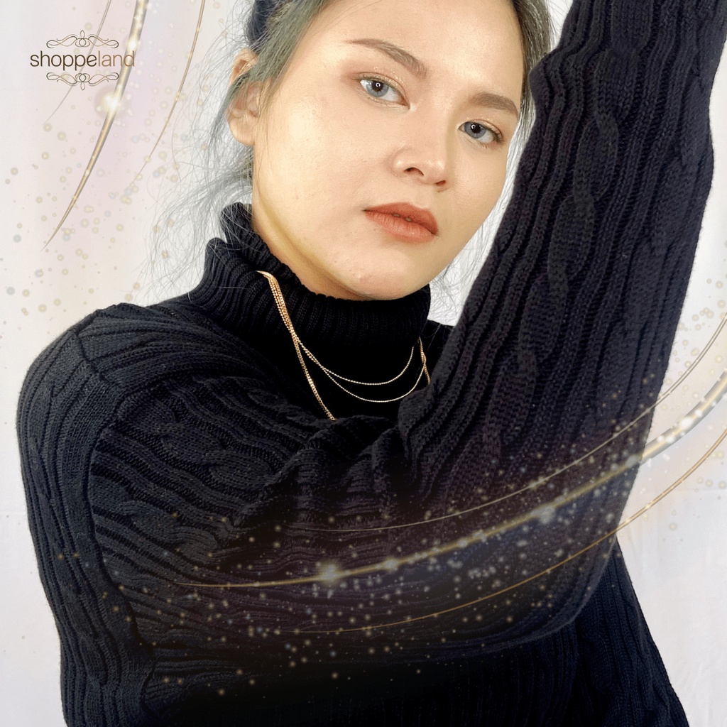NEWSHOPPELAND - Irish Turtleneck Sweater Cotton Premium