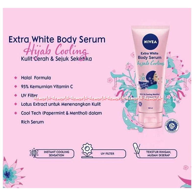 Nivea Extra White Body Serum Hijab Cooling Vit C &amp; Cooling 180ml