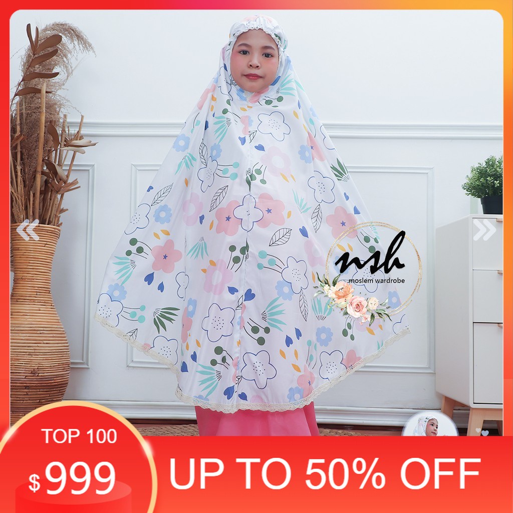 Naburjustore Mukena Anak Katun Hawwa Renda Rajut Grosiran