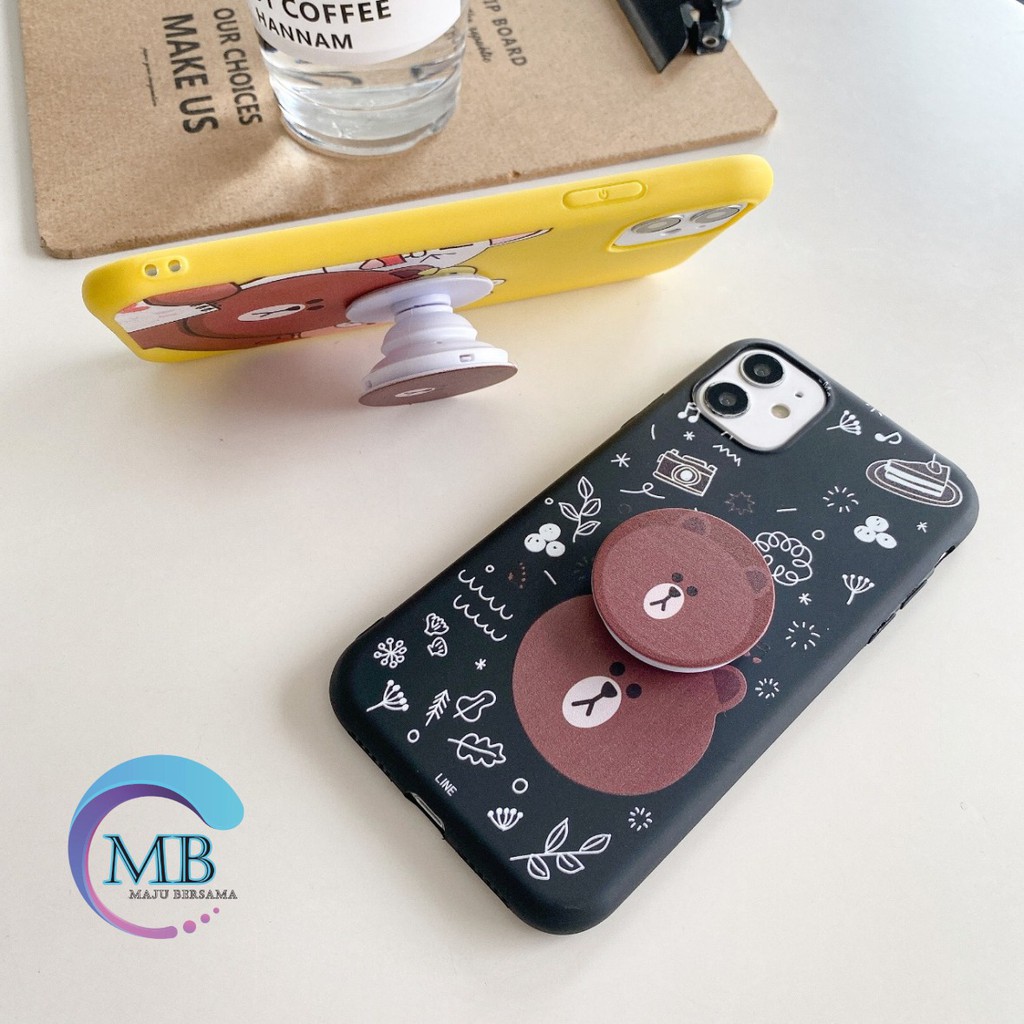 SS261 CASE Popsocket BEAR Oppo F1s A59 A3s A5s A7 A11k A12 A5 A9 2020 A31 A8 MB1147