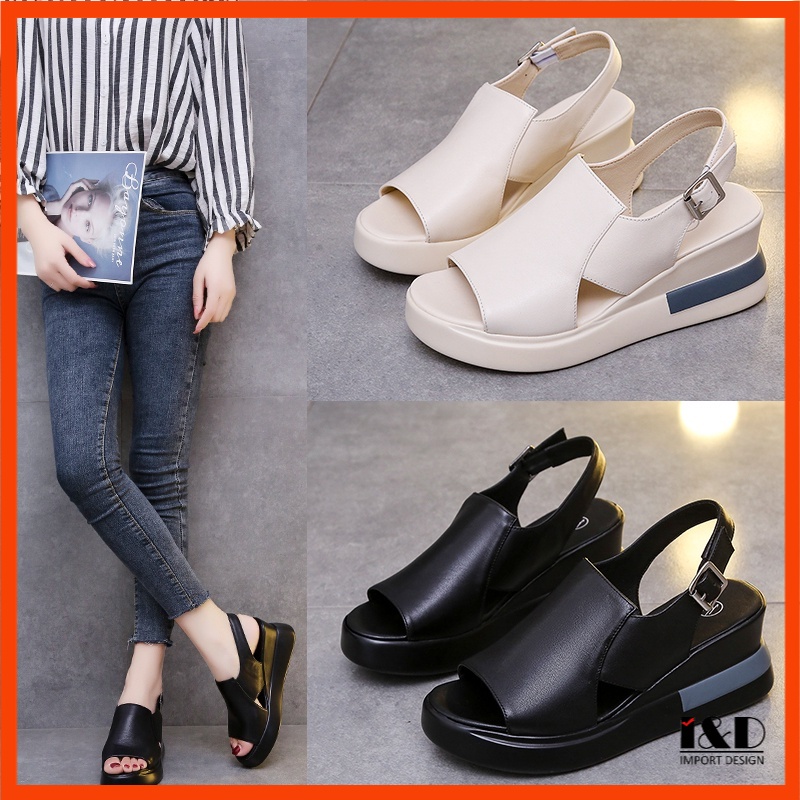 [ Import Design ] Sepatu Sandal Wedges Wanita Import Premium Quality Sandal Gunung ID140-0