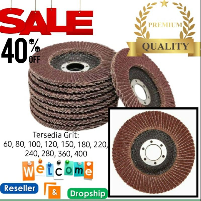 Amplas Susun Flap Disc Bangunan Kasar Halus Ampelas Tumpuk Susun GRIT 180 - Amplas Tumpuk