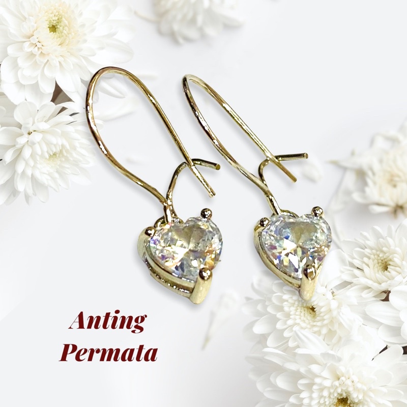 anting permata//anting permata love//anting