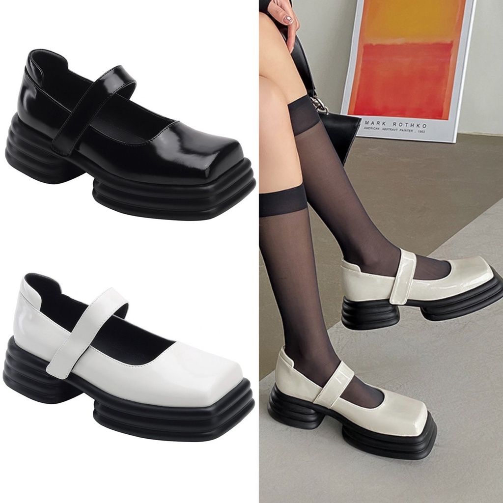 AVANCEID 1908 Heels Sepatu Sneakers Wanita Kerja Docmart Hitam Import