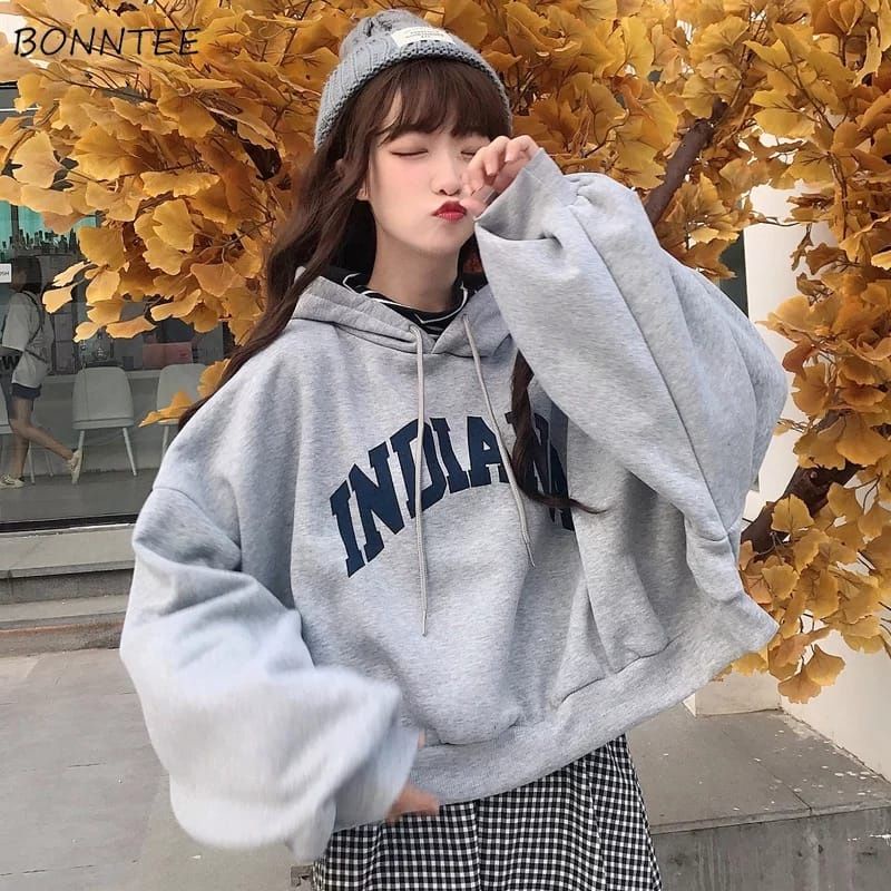Indiana hoddie sweater fashion wanita