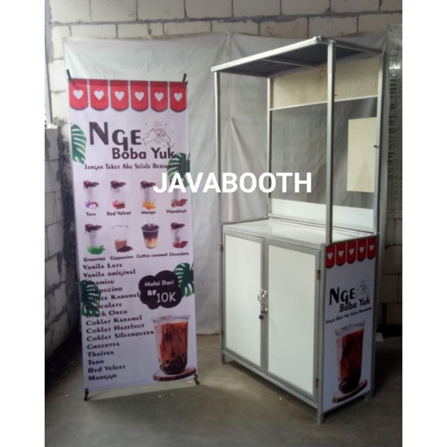 Booth Portable / Gerobak Lipat /Javabooth/ Gerobak Jawa Bonus Alumunium