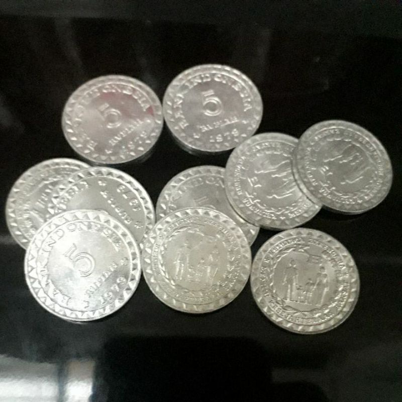 Uang kuno koin 5 rupiah asli bagus original
