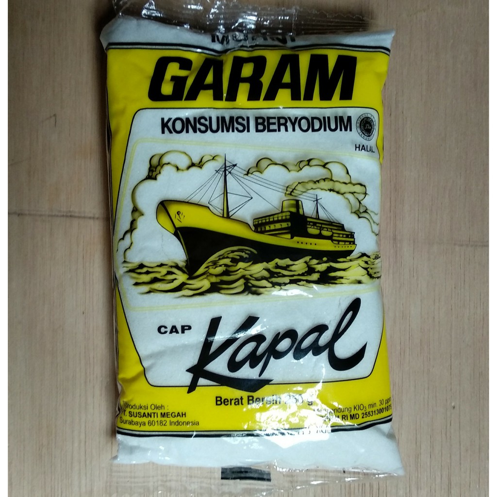 

Kapal Garam Halus 250 gram Beryodium cap Kapal