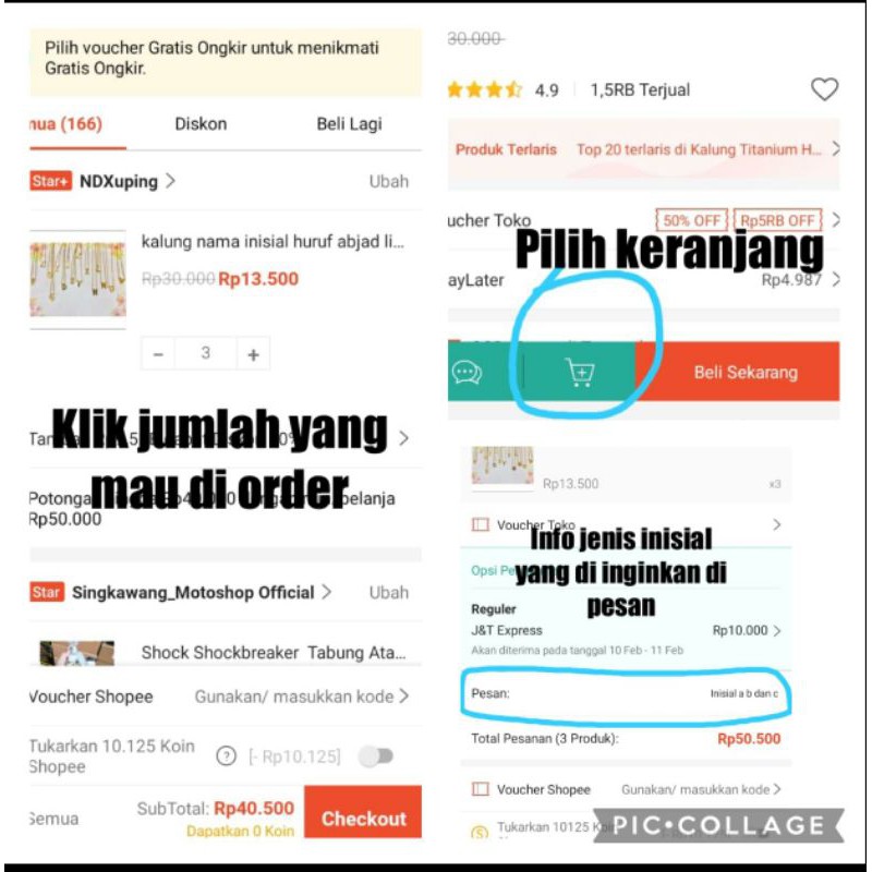 Liontin kalung nama inisial huruf abjad wanita titanium xuping A smpai Z N29071928