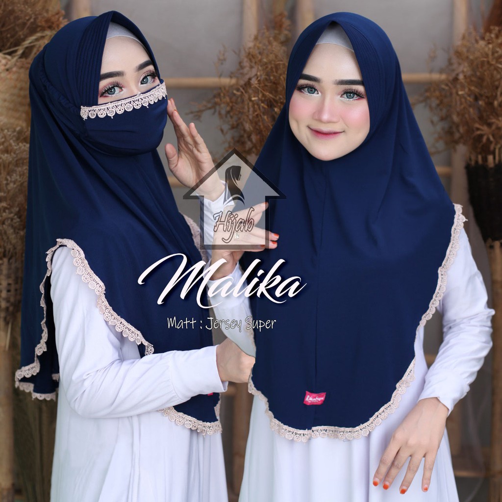 GROSIR Jilbab Instan Terbaru Hijab Masker Jersey Premium  Kerudung Masker Renda Malika RUMAH HIJA'B-1